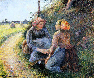  Camille Pissarro Seated and Kneeling Peasants - Canvas Art Print
