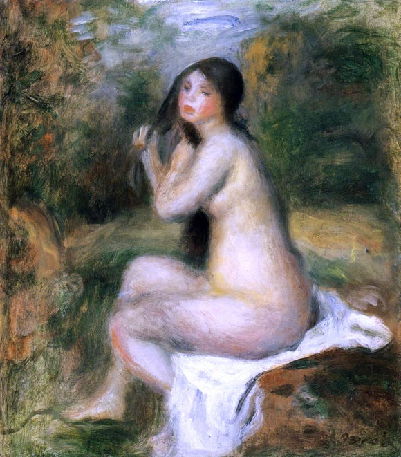  Pierre Auguste Renoir Seated Bather - Canvas Art Print