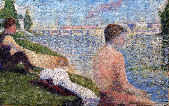  Georges Seurat Seated Bather - Canvas Art Print