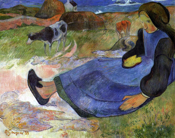  Paul Gauguin A Seated Breton Girl - Canvas Art Print