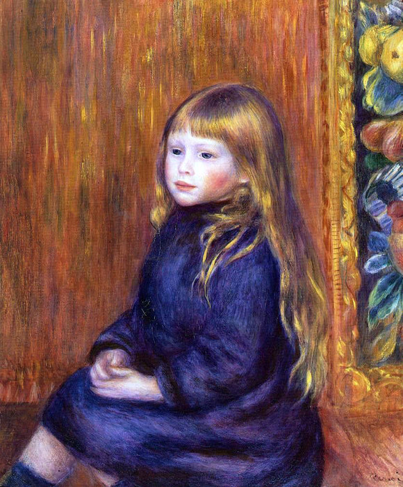  Pierre Auguste Renoir Seated Child in a Blue Dress - Canvas Art Print
