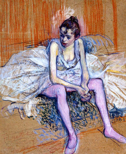  Henri De Toulouse-Lautrec Seated Dancer in Pink Tights - Canvas Art Print