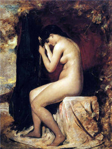  William Etty Seated Female Nude - Canvas Art Print