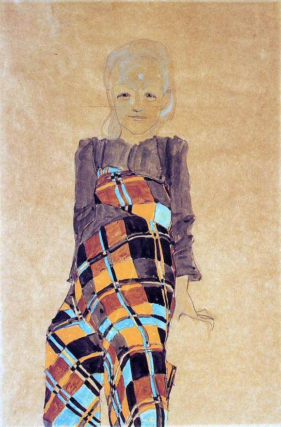 Egon Schiele Seated Girl - Canvas Art Print