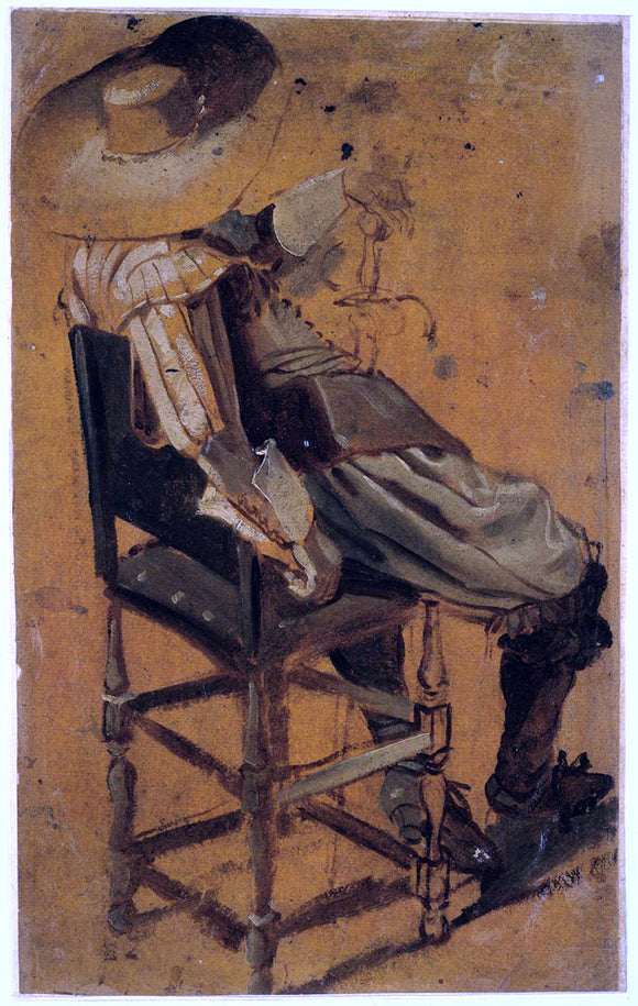  Dirck Hals Seated Man with Sword - Canvas Art Print