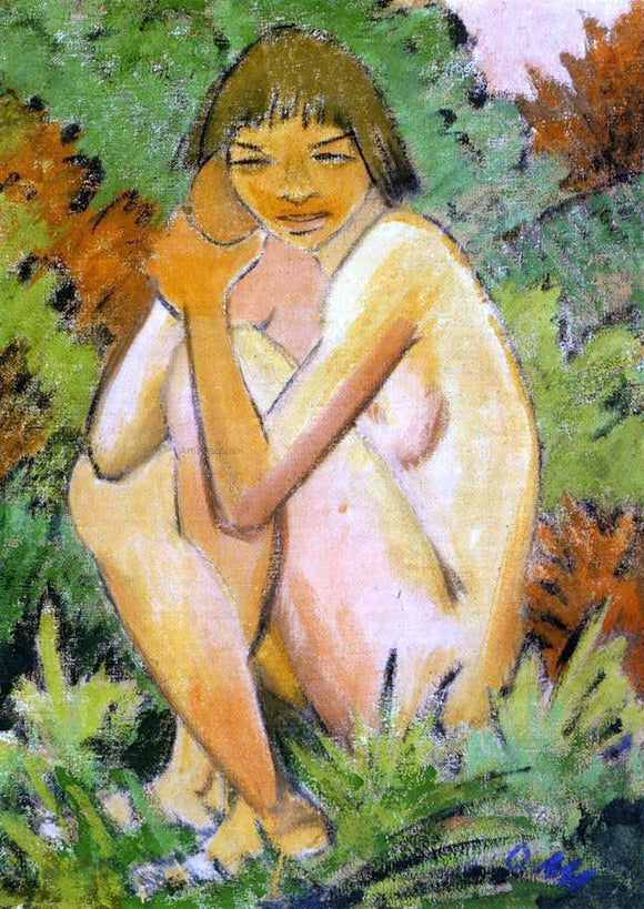  Otto Mueller Seated Nude in the Countryside - Canvas Art Print