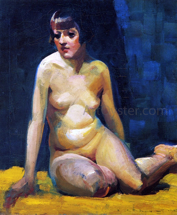  George Luks A Seated Nude with Bobbed Hair - Canvas Art Print