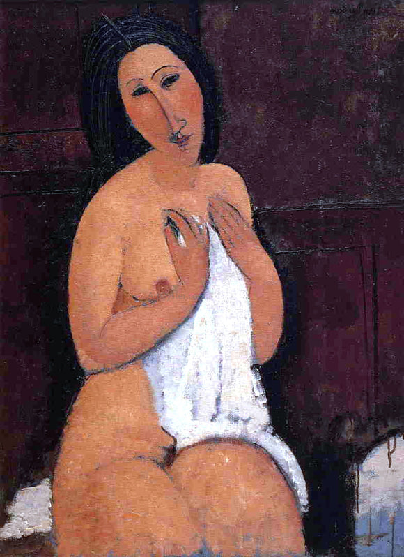  Amedeo Modigliani Seated Nude with Shift - Canvas Art Print