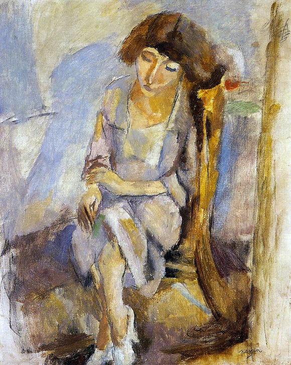  Jules Pascin Seated Portrait of Hermine David - Canvas Art Print