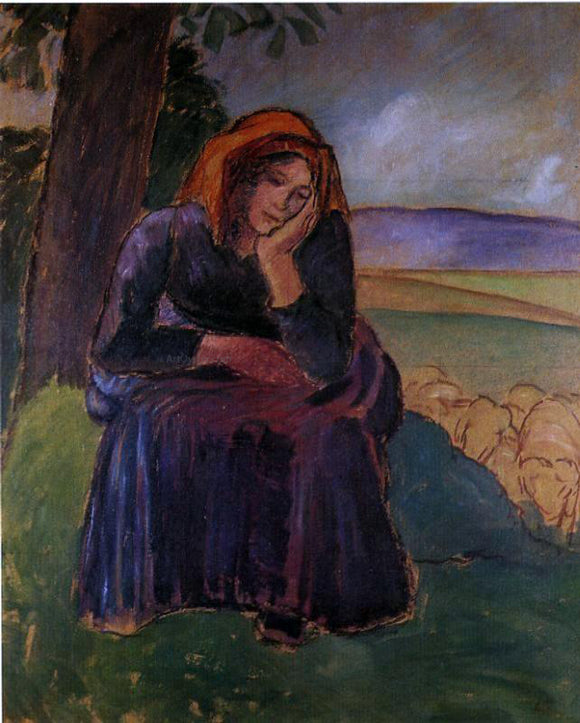 Camille Pissarro Seated Shepherdess - Canvas Art Print