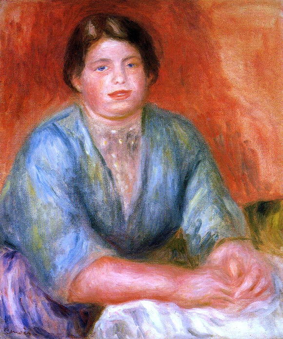  Pierre Auguste Renoir Seated Woman in a Blue Dress - Canvas Art Print