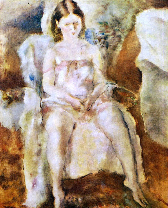  Jules Pascin A Seated Young Girl - Canvas Art Print