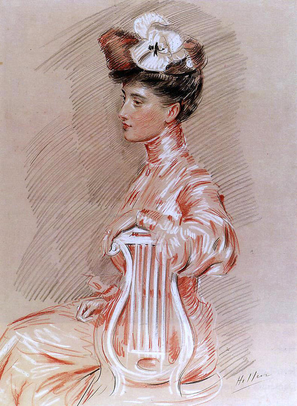  Paul Cesar Helleu Seated Young Woman - Canvas Art Print