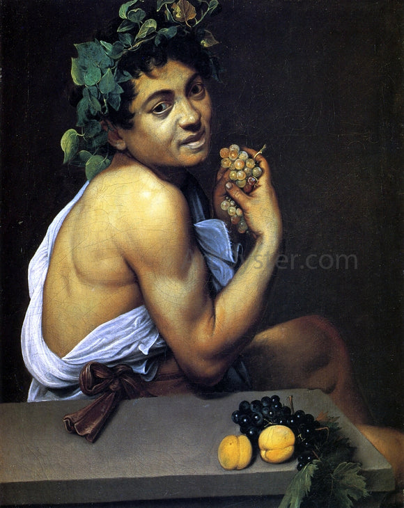  Caravaggio Self Portrait as Bacchus (also known as Suck Bacchus or Satyr with Grapes) - Canvas Art Print