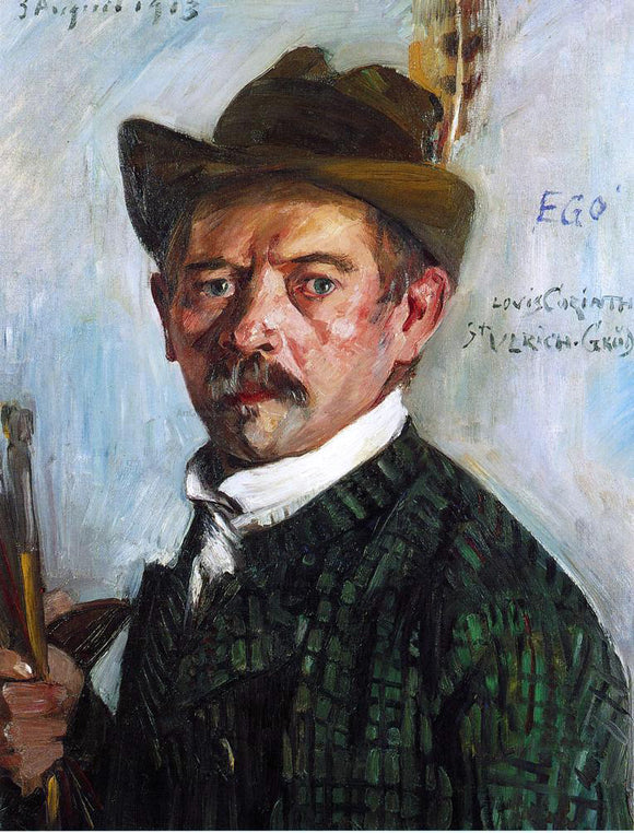  Lovis Corinth Self Portrait in a Tyrolean Hat - Canvas Art Print