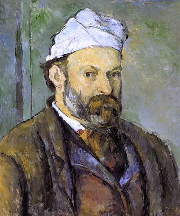  Paul Cezanne Self Portrait in a White Cap - Canvas Art Print