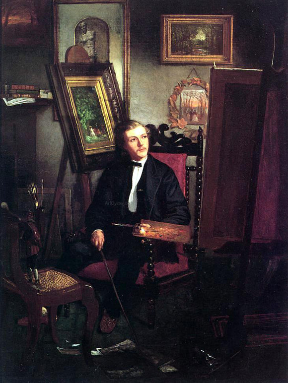  Thomas Hovenden Self Portrait of the Artist in His Studio - Canvas Art Print