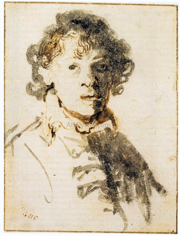  Rembrandt Van Rijn Self Portrait, Open-Mouthed - Canvas Art Print