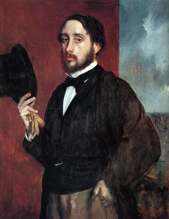  Edgar Degas Self Portrait Saluting - Canvas Art Print