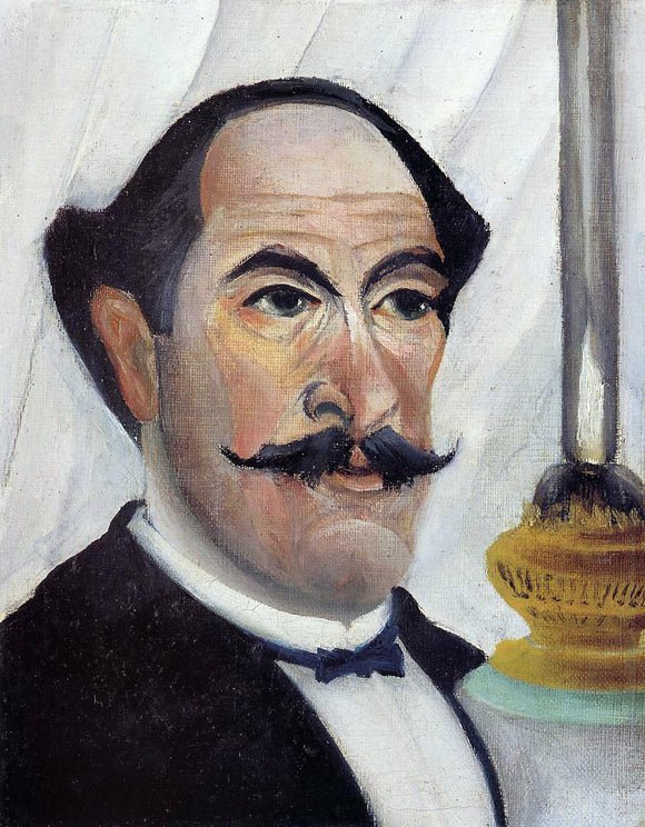  Henri Rousseau Self Portrait with a Lamp - Canvas Art Print