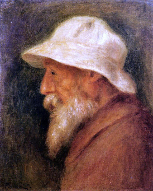  Pierre Auguste Renoir Self Portrait with a White Hat - Canvas Art Print