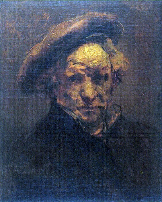 Rembrandt Van Rijn Self Portrait with Beret, Unfinished - Canvas Art Print