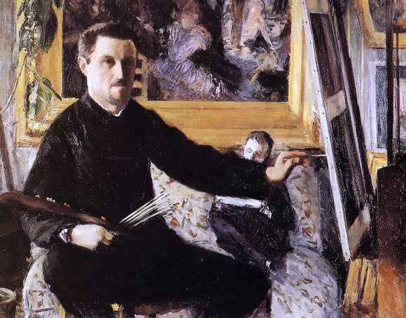  Gustave Caillebotte Self Portrait with Easel - Canvas Art Print