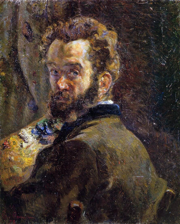  Armand Guillaumin Self Portrait with Easel - Canvas Art Print
