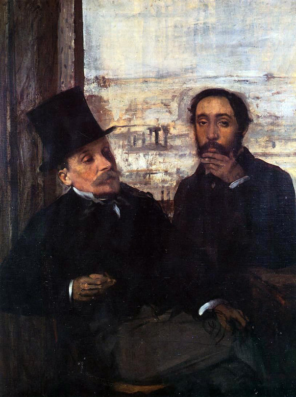  Edgar Degas Self Portrait with Evariste de Valernes - Canvas Art Print