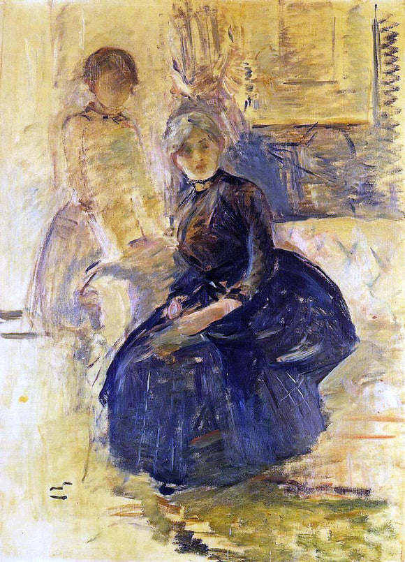 Berthe Morisot Self Portrait with Julie (study) - Canvas Art Print