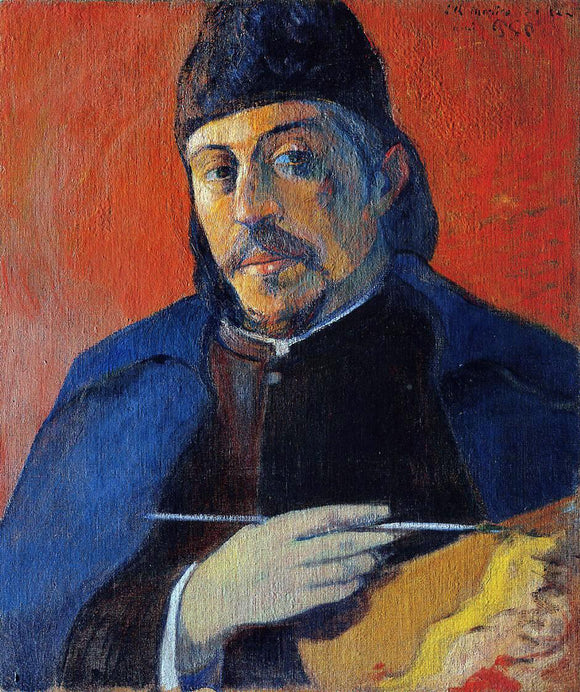  Paul Gauguin Self Portrait with Palette - Canvas Art Print