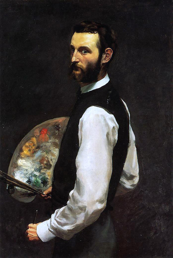  Jean Frederic Bazille Self Portrait with Palette - Canvas Art Print