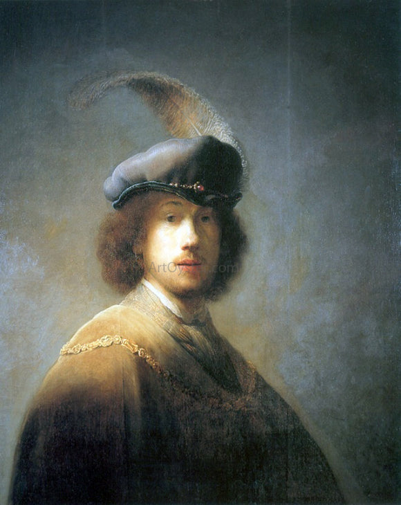  Rembrandt Van Rijn Self Portrait with Plumed Beret - Canvas Art Print