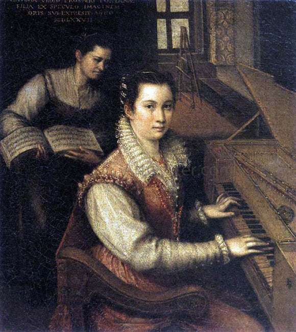  Lavinia Fontana Self-Portrait at the Spinet - Canvas Art Print