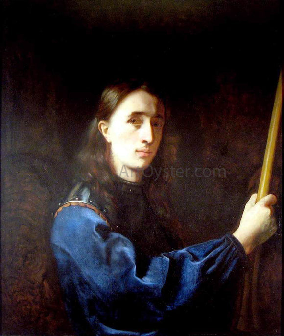  Johann Ulrich Mayr Self-Portrait in a Blue Coat with Cuirass - Canvas Art Print
