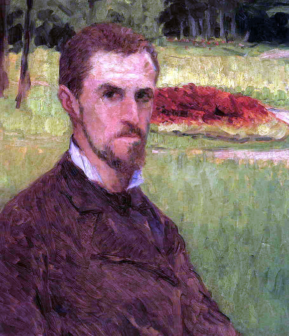  Gustave Caillebotte Self-Portrait in the Park at Yerres - Canvas Art Print