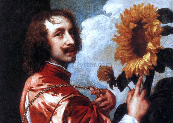  Sir Antony Van Dyck Self-portrait with a Sunflower - Canvas Art Print