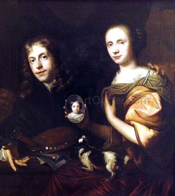  Jan De Baen Self-Portrait with His Wife, Maria de Kinderen - Canvas Art Print