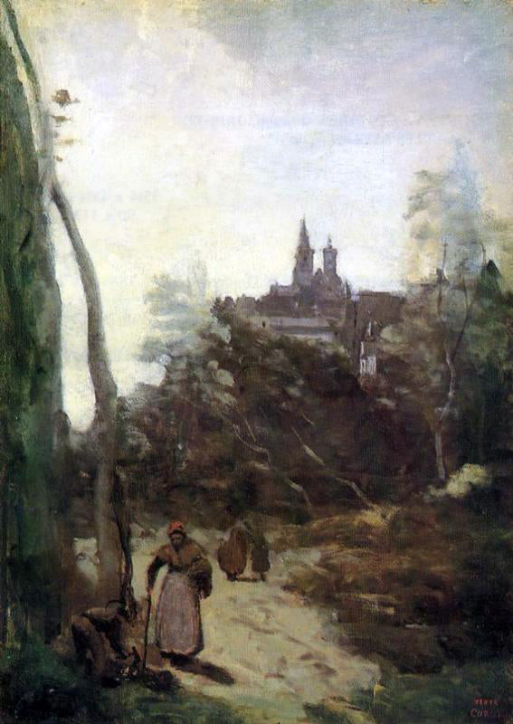 Jean-Baptiste-Camille Corot Semur - the Path from the Church - Canvas Art Print