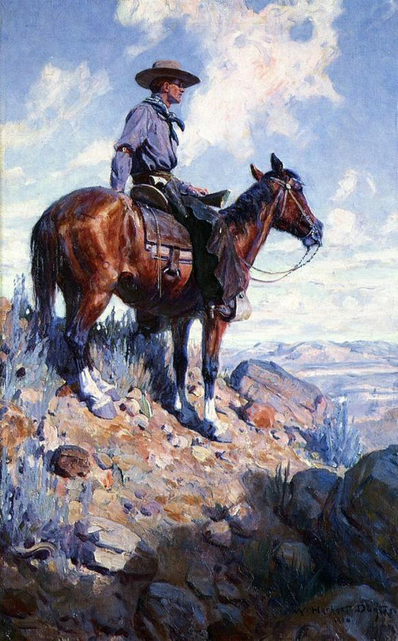  W Herbert Dunton Sentinel of the Plains - Canvas Art Print