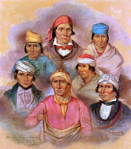  George Winter Seven Potawatomi Natives - Canvas Art Print