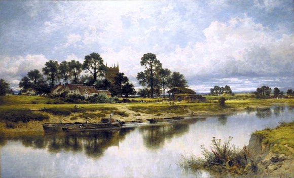  Benjamin Williams Leader Severn Side, Sabrina's Stream at Kempsey on the River Severn - Canvas Art Print