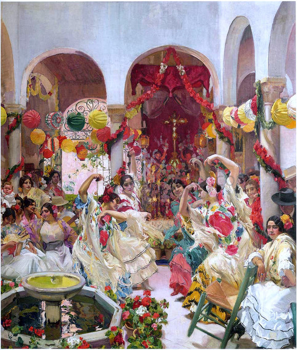  Joaquin Sorolla Y Bastida Seville, the Dance - Canvas Art Print