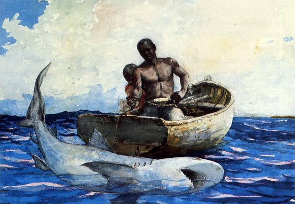  Winslow Homer Shark Fishing - Canvas Art Print