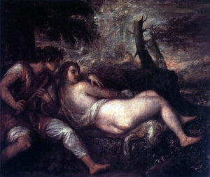  Titian Shepherd and Nymph - Canvas Art Print