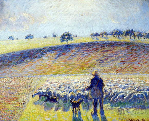  Camille Pissarro Shepherd and Sheep - Canvas Art Print