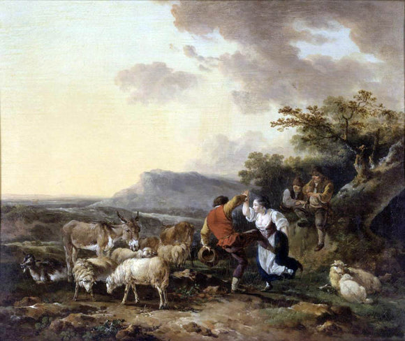  Philip Jacques De Loutherbourg Shepherd and Shepherdess Dancing - Canvas Art Print