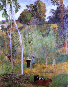  Paul Gauguin Shepherd and Shepherdess in a Meadow - Canvas Art Print