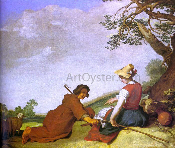  Abraham Bloemaert Shepherd and Sherpherdess - Canvas Art Print