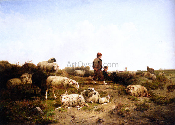  Cornelis Van Leemputten Shepherd Boys With Their Flock - Canvas Art Print